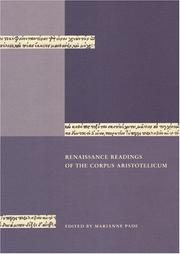 Cover of: Renaissance Reading of the Corpus Aristotelicum: Proceedings of the Conference Held in Copenhagen 23-25 April 1998 (Renssance Studier, 9.)