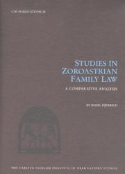 Cover of: Studies in Zoroastrian Family Law: A Comparative Analysis (Carsten Niebuhr Institute Publications)