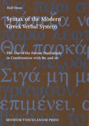 Cover of: Syntax of the modern Greek verbal system by Rolf Hesse