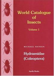 Cover of: World Catalogue of Insects, Volume 1: Hydraenidae (coleoptera)