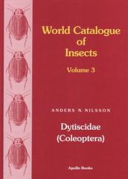 Cover of: World Catalogue Of Insects: Dytiscidae (coleoptera)