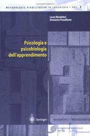 Cover of: Psicologia e psicobiologia dell'apprendimento (Metodologie Riabilitative in Logopedia)