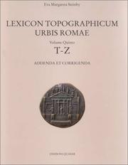 Cover of: Lexicon Topographicum Urbis Romae: Volume Quinto: T-Z (Lexicon Topographicum Urbis Romae)