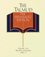 Cover of: The Talmud vol. 16: The Steinsaltz Edition : Tractate Sanhedrin, Part II