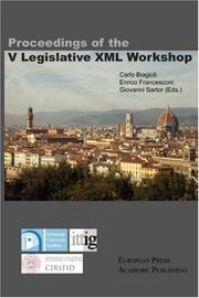 Front cover of Proceedings of the V Legislative XML Workshop by Unknown