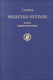 Cover of: Sanskrit Word Studies (Selcted Studies, Vol 2) by J. Gonda