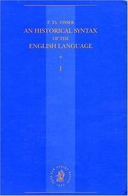 Cover of: A Historical Syntax of the English Language by F. th Visser