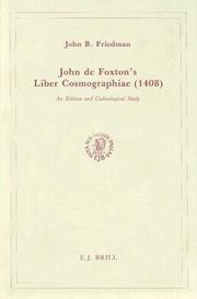 Cover of: John de Foxton's Liber cosmographiae (1408): an edition and codicological study