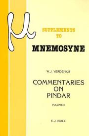 Cover of: Commentaries on Pindar: Olympian Odes 1, 10, 11, Nemean 11, Isthmian 2 (Mnemosyne : Bibliotheca Classica Batava : Supplementum, 101)