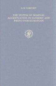 Cover of: The system of nominal accentuation in Sanskrit and proto-Indo-European