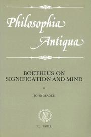 Cover of: Boethius on Signification and Mind (Philosophia Antiqua) by John C. Magee