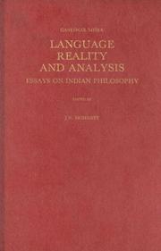 Cover of: Language, reality, and analysis by Ganeswar Misra