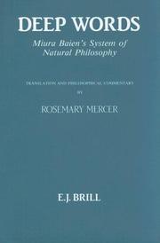 Cover of: Deep Words: Miura Baien's System of Natural Philosophy (Philosophy of History and Culture)