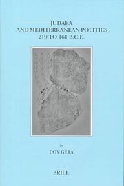 Judaea and Mediterranean politics, 219 to 161 B.C.E by Dov Gera