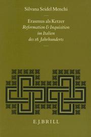 Cover of: Erasmus als Ketzer: Reformation und Inquisition im Italien des 16. Jahrhunderts