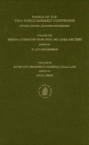 Medical literature from India, Sri Lanka, and Tibet by World Sanskrit Conference (7th 1987 Kern Institute), World Sanskrit Conference 1987 (Kern Institute), Gerrit Jan Meulenbeld