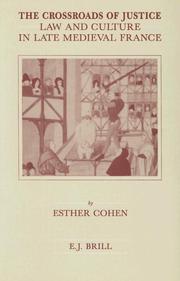 Cover of: The Crossroads of Justice: Law and Culture in Late Medieval France (Brill's Studies in Intellectual History)