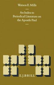 Cover of: An index to periodical literature on the Apostle Paul