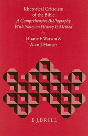 Rhetorical criticism of the Bible by Duane Frederick Watson