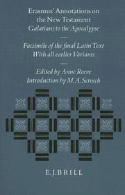 Cover of: Erasmus' Annotations on the New Testament: Galatians to the Apocalypse : Facsimile of the Final Latin Text With All Earlier Variants (Studies in the)