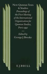 Cover of: New Qumran texts and studies: proceedings of the first Meeting of the International Organization for Qumran Studies, Paris, 1992