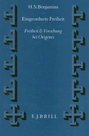 Cover of: Eingeordnete Freiheit: Freiheit und Vorsehung bei Origenes