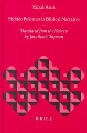 Hidden Polemics in Biblical Narrative (Biblical Interpretation Series) by Yaira Amit