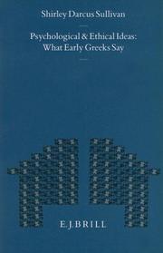 Cover of: Psychological and ethical ideas: what early Greeks say