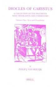 Cover of: Diocles of Carystus by Philip J. Van Der Eijk, Philip J. Van Der Eijk