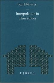 Cover of: Interpolation in Thucydides