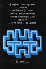 Cover of: Josephus' Contra Apionem by edited by Louis H. Feldman and John R. Levison.