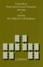 Cover of: Codex Bezae: studies from the Lunel colloquium, June 1994