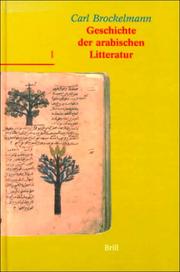 Cover of: Geschichte der arabischen Litteratur (GAL)