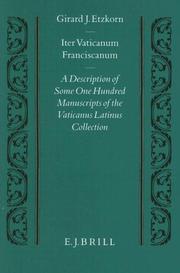 Cover of: Iter Vaticanum Franciscanum: A Description of Some One Hundred Manuscripts of the Vaticanus Latinus Collection (Studien Und Texte Zur Geistesgeschichte Des Mittelalters)