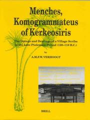 Cover of: Menches, komogrammateus of Kerkeosiris by A. M. F. W. Verhoogt