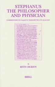 Cover of: Stephanus the philosopher and physician: commentary on Galen's Therapeutics to Glaucon