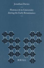 Cover of: Florence and its university during the early Renaissance by Jonathan Davies