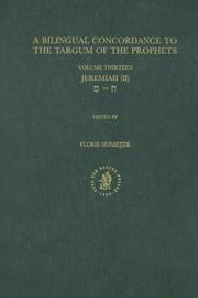 Cover of: A Bilingual Concordance to the Targum of the Prophets: Jeremiah II (Bilingual Concordance to the Targum of the Prophets)