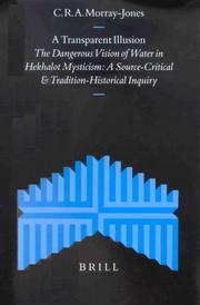 Cover of: A Transparent Illusion: The Dangerous Vision of Water in Hekhalot Mysticism  by Christopher R. A. Morray-Jones