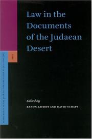 Cover of: Law in the documents of the Judaean desert