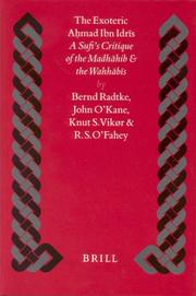 The exoteric Aḥmad Ibn Idrīs by Aḥmad ibn Idrīs, Bernd Radtke, John O'Kane, Knut S. Vikor, R. S. O'Fahey