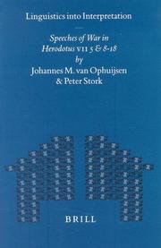 Cover of: Linguistics into interpretation: speeches of war in Herodotus VII 5 & 8-18