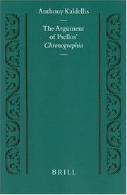 Cover of: The argument of Psellos' Chronographia