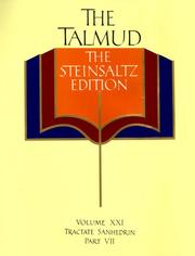 Cover of: The Talmud, The Steinsaltz Edition, Volume 21: Tractate Sanhedrin, Part VII (Talmud the Steinsaltz Edition)