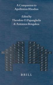Cover of: A companion to Apollonius Rhodius by edited by Theodore D. Papanghelis and Antonios Rengakos.