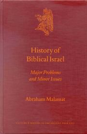 Cover of: History of Biblical Israel by Abraham Malamat