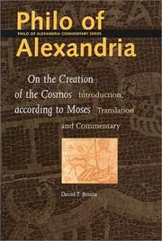 Cover of: Philo of Alexandria: On the Creation of the Cosmos According to Moses (Philo of Alexandria Commentary Series, 1)