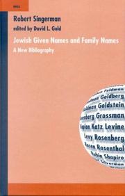 Cover of: Jewish Given Names and Family Names