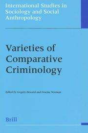 Cover of: Varieties of Comparative Criminology (International Studies in Sociology and Social Anthropology)