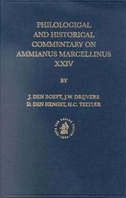 Cover of: Philological and historical commentary on Ammianus Marcellinus XXIV
